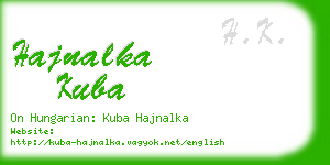 hajnalka kuba business card